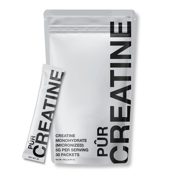 PÛR Creatine Monohydrate Packets – 5g Micronized Powder, 30 Servings | Supports Muscle Growth & Cognitive Function - PÛR Creatine
